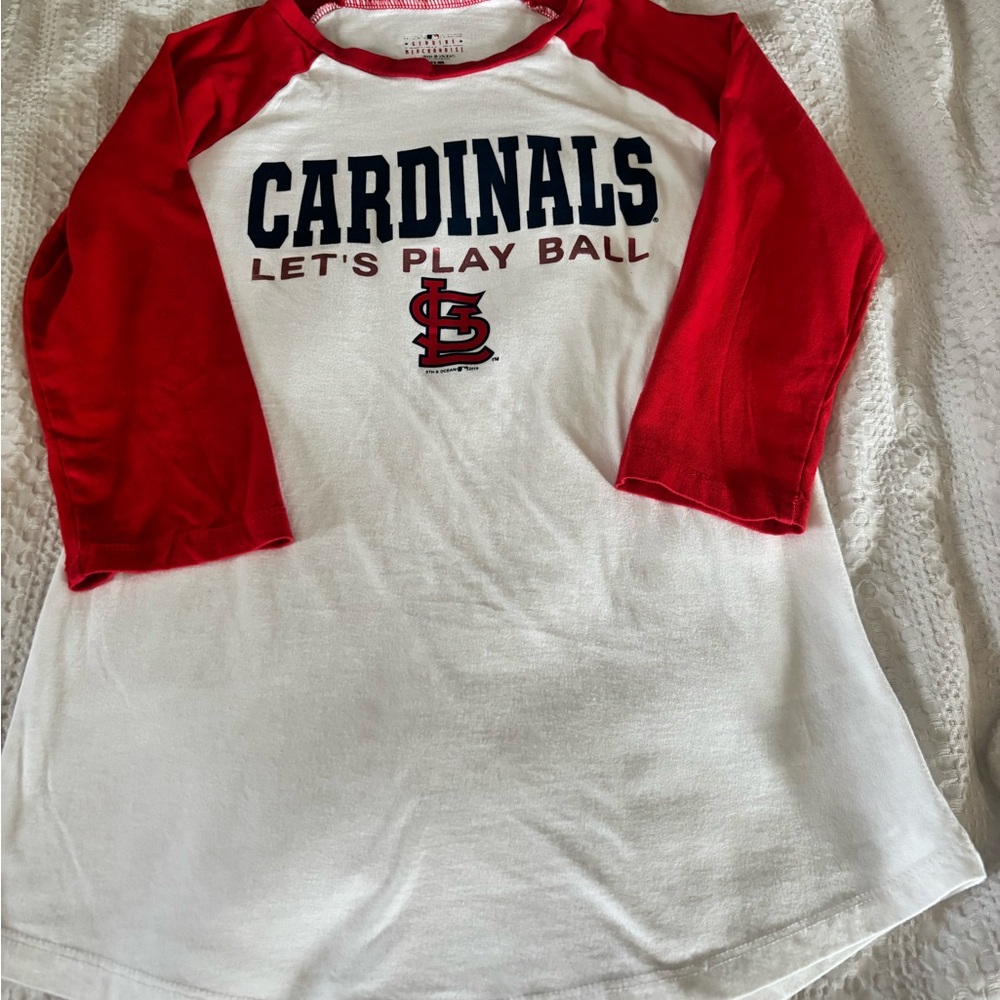 Cardinals Women’s Raglan Shirt - Red & White